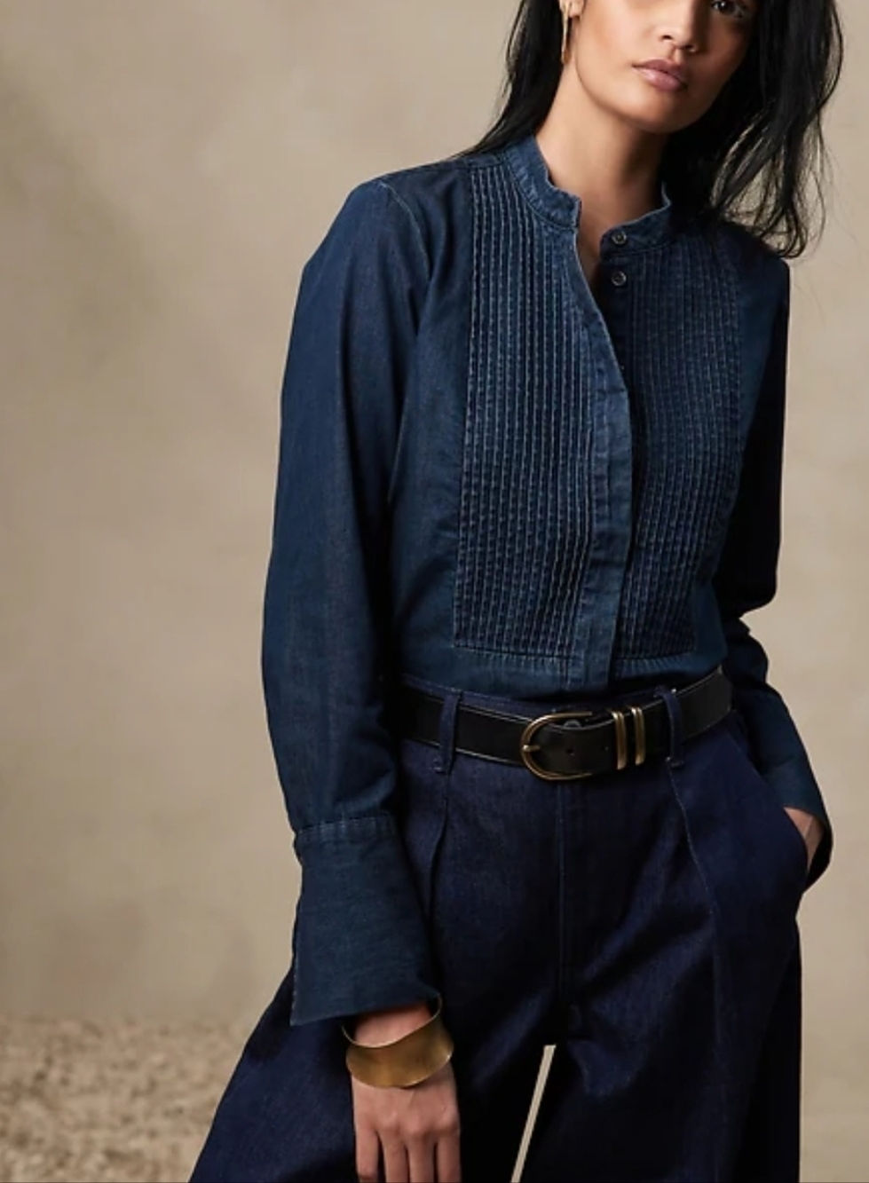 BANANA REPUBLIC Denim Tuxedo Shirt